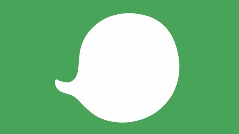 Hand Drawn 2D Animated White Round Speech Bubble Element on Green Screen Stock Footage 339335128