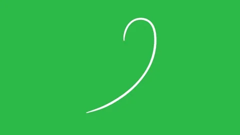 Hand Drawn 2D Animated White Line Heart Shape Doodle Overlay on Green Screen Stock Footage 339335206