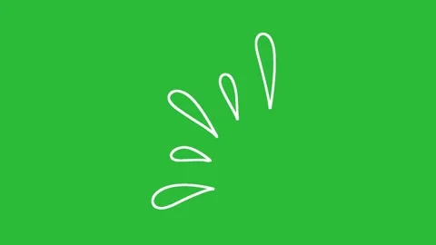 Hand Drawn 2D Animated White Water Splash Liquid Droplet Element on Green Screen Stock Footage 339335412