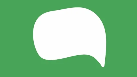 Hand Drawn 2D Animated Wide White Oval Speech Bubble Element on Green Screen Stock Footage 339335120