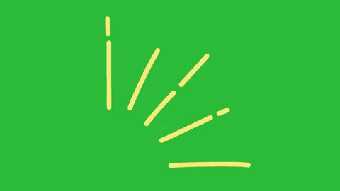 Hand Drawn 2D Animated Yellow Pop Burst Element on Green Screen Stockbeeldmateriaal 339335409