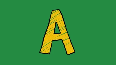 Hand Drawn 2D Animation Colorful Doodle Alphabet Letters Pack on Green Screen Видео 339335507