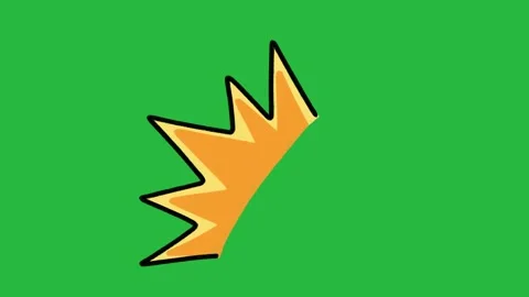Hand Drawn 2D Animation Orange Comic Shock Burst Accent Overlay on Green Screen Stockbeeldmateriaal 339335514