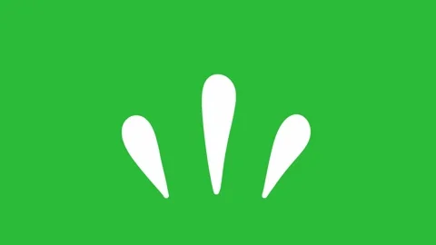 Hand Drawn 2D Animation Solid White Droplet Triple Accent on Green Screen 動画素材 339335369