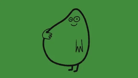 Hand-Drawn 2D Animation of Thin to Fat Character on Green Screen | Expanding  Stock Footage 330467394