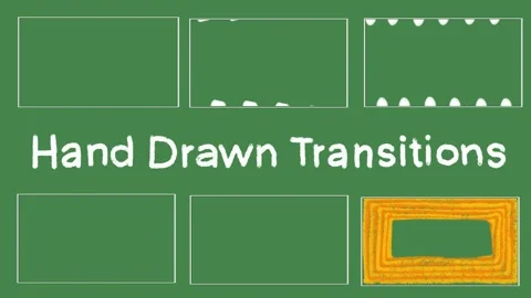 Hand-Drawn 2D Animation Transitions on Green Screen | Abstract Doodle Wipe  Stock-Footage 329401183