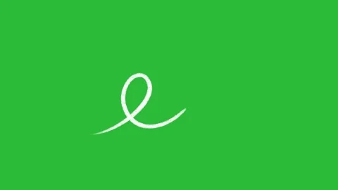 Hand Drawn 2D Animation White Flourish Loop Swirl Line Accent on Green Screen 库存影片 339335363