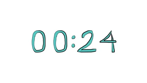 Hand drawn 30 second countdown timer in doodle digital clock style on white Video stock 348588682