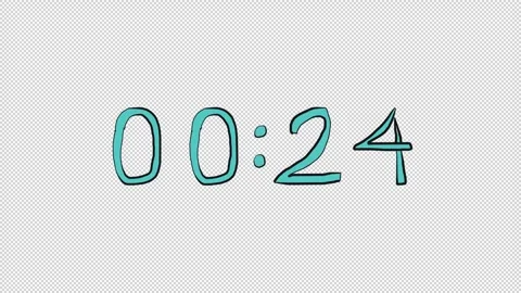 Hand drawn 30 second countdown timer in doodle digital clock style Video stock 348588822