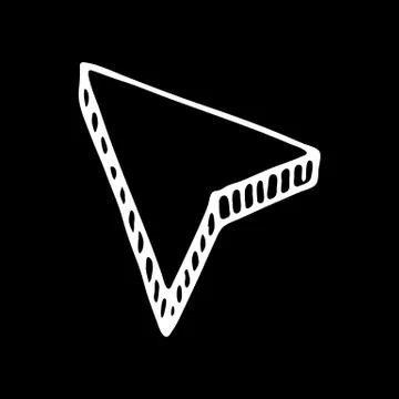 Hand drawn 3D arrow doodle icon. Sketch style. Sign symbol. Decoration elemen 스톡 일러스트