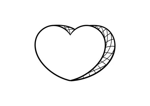 Hand drawn 3d heart Stock-Illustration