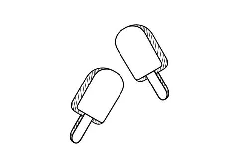 Hand drawn 3d ice cream Stock Illustration