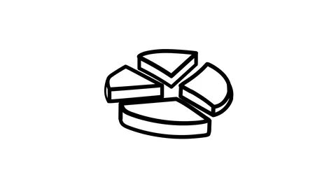 A hand-drawn 3D pie chart. Stock-Footage 111039918