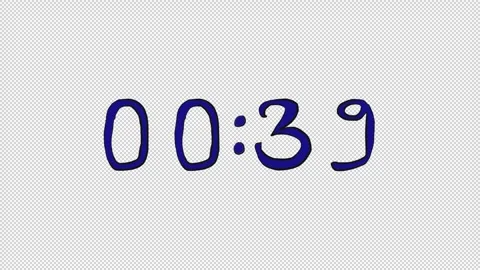 Hand drawn 45 second countdown timer in doodle digital clock style Video stock 348588840