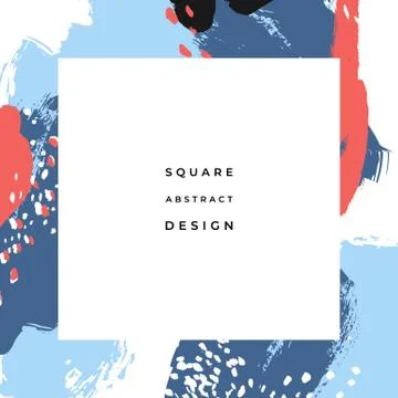 Hand drawn abstract background with artistic brush strokes and paint stains Illustration