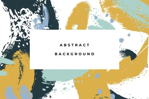 Hand drawn abstract background with artistic brush strokes and paint stains 库存插图