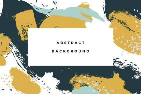 Hand drawn abstract background with artistic brush strokes and paint stains 库存插图