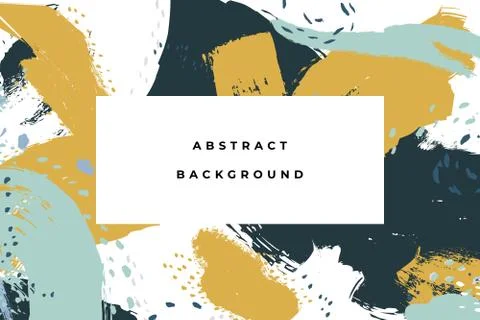 Hand drawn abstract background with artistic brush strokes and paint stains Stock Illustration