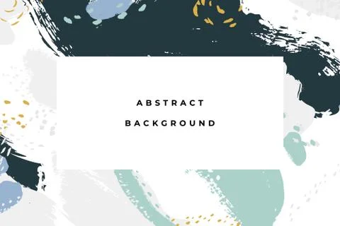 Hand drawn abstract background with artistic brush strokes and paint stains Stock Illustration
