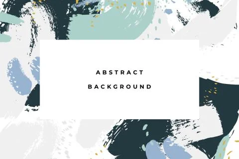 Hand drawn abstract background with artistic brush strokes and paint stains Illustrazione stock