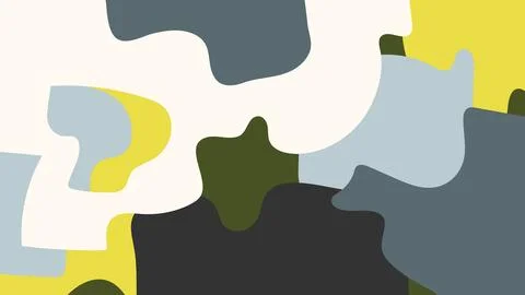 Hand drawn abstract background with liquid figures and shapes. Retro horizontal Stock Illustration