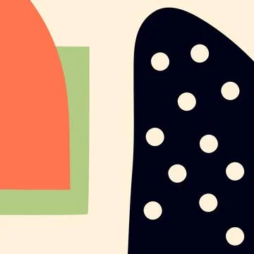 Hand drawn abstract background in naive style. Trendy doodle poster in pastel Stock Illustration