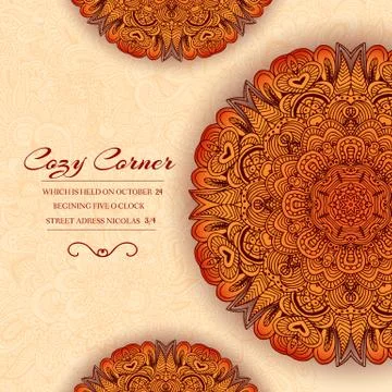 Hand drawn abstract background ornament illustration concept. Ve Stock Illustration