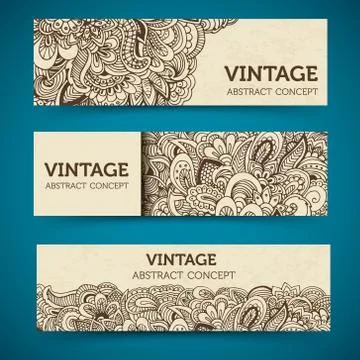 Hand drawn abstract background ornament illustration concept. Ve Stock Illustration
