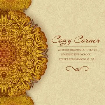 Hand drawn abstract background ornament illustration concept. Ve Stock Illustration