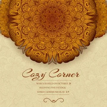 Hand drawn abstract background ornament illustration concept. Ve Stock Illustration