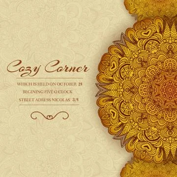 Hand drawn abstract background ornament illustration concept. Ve Stock Illustration