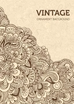 Hand drawn abstract background ornament illustration concept. Ve Stock Illustration