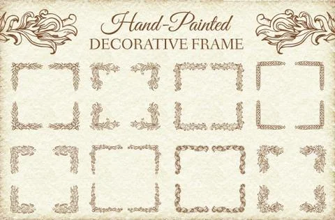 Hand drawn abstract background ornament frame illustration conce Stock Illustration