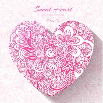 Hand drawn abstract background ornament illustration concept. Ve Stock Illustration