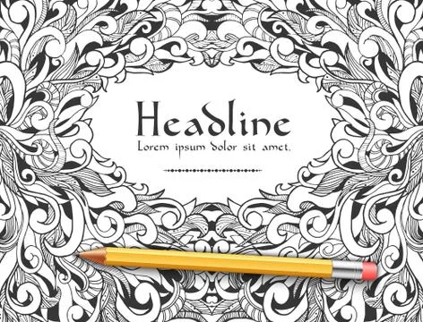 Hand drawn abstract background ornament illustration concept. Vector decorative Stock Illustration