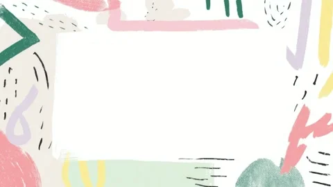 Hand drawn abstract border frame with colorful brush strokes and copy space.. Stockbeeldmateriaal 342043449