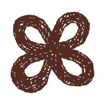 Hand Drawn Abstract Brown Loop Shape Isolated Stock Illustration