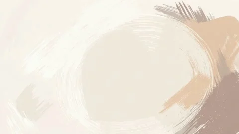 Hand drawn abstract brush border with beige paint textures and copy space, .. 库存影片 342046468