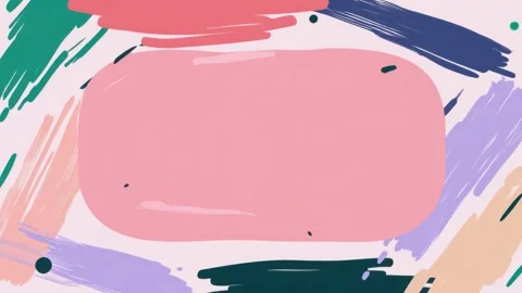 Hand drawn abstract brush frame with pink center copy space, colorful borde.. Stock Footage 342046495