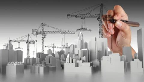 Hand drawn abstract building Stock Illustration