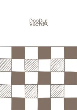 Hand drawn abstract chessboard pattern. Illustrazione stock