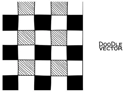 Hand drawn abstract chessboard pattern. Vector illustration eps 10 Stock Illustration