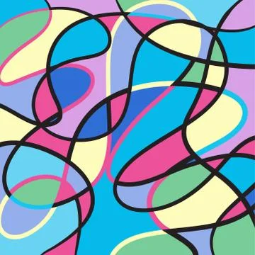 Hand drawn abstract colorful lines background vector icon illustration black  Stock Illustration