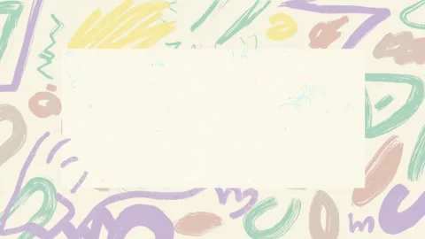 Hand drawn abstract doodle border frame with copy space text overlay seamle.. Stock Footage 342043446