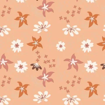 Hand drawn abstract floral pattern background. Vector. Stock Illustration