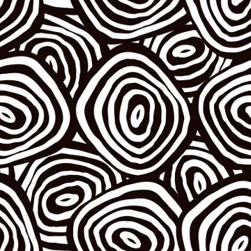 Hand drawn abstract geometric circles seamless pattern. 스톡 일러스트