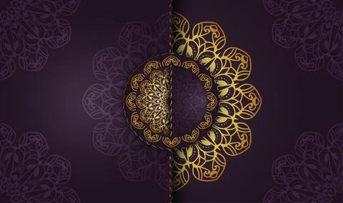 Hand drawn abstract gradient luxury with golden colors mandala background Illustrazione stock