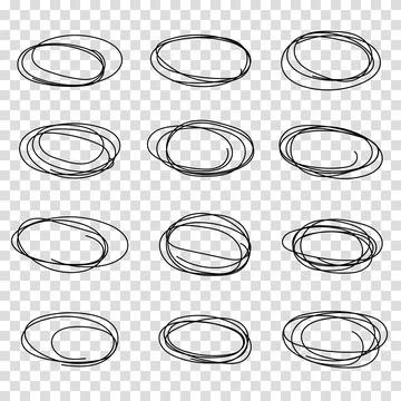 Hand drawn abstract grunge frames and borders elements. Vector abstract han.. Stock Illustration