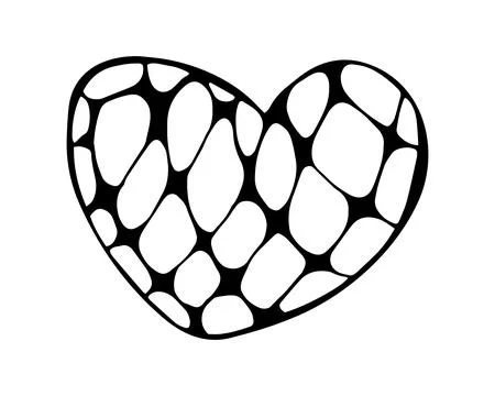 Hand drawn abstract heart shape minimalist doodle illustration Stock Illustration