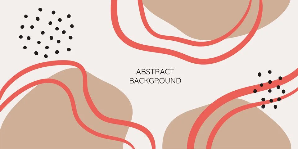 Hand drawn abstract horizontal background for banner with different shapes Stock Illustration